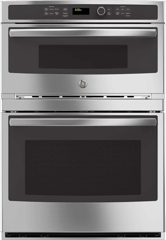 GE  JT3800SHSS 30 Inch Microwave Oven Combination Sensor Cooking, Self-Clean Steam, Eight-Pass Broil Element, Glass Touch Controls, 5.0 cu. ft. Oven, 1.7 cu. ft. Microwave, GE Fits Guarantee Stainless Steel 369582