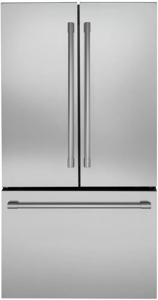 GE Monogram  ZWE23NSTSS 36 Inch Freestanding Counter Depth French Door Smart Refrigerator with 23.1 Cu. Ft. Total Capacity, Water Dispenser, Ice Maker, LED, Temperature Controlled Drawer, Drop-Down Tray, ENERGY STAR 369577