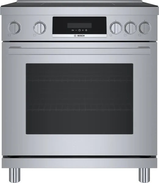 Bosch 800 Series  HIS8055U 30 Inch Freestanding Induction Range with 4 Elements, 10 Cooking Modes, QuietClose Door Hinges, Convection Oven, Sabbath Mode, and Digital Display , 369377