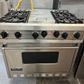 36 inch Viking Professional 4 Burner with Grill Gas Range Stainless Steel 369158