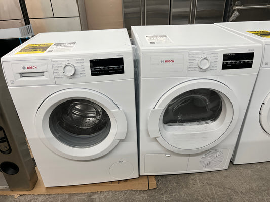 24 Inch Bosch Front Load Washer WAT28400UC and  Bosch 800 Series  WTG86403UC 24 Inch Ventless Dryer 4 cu. ft. Capacity, Sensitive Drying System, AntiVibration,Energy Star, 369299