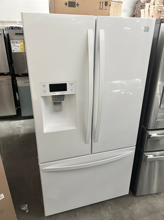Kenmore 36 Inch 75032 25.5 Cu Ft White French Door Style Refrigerator Full Size Depth New Open Box 369551