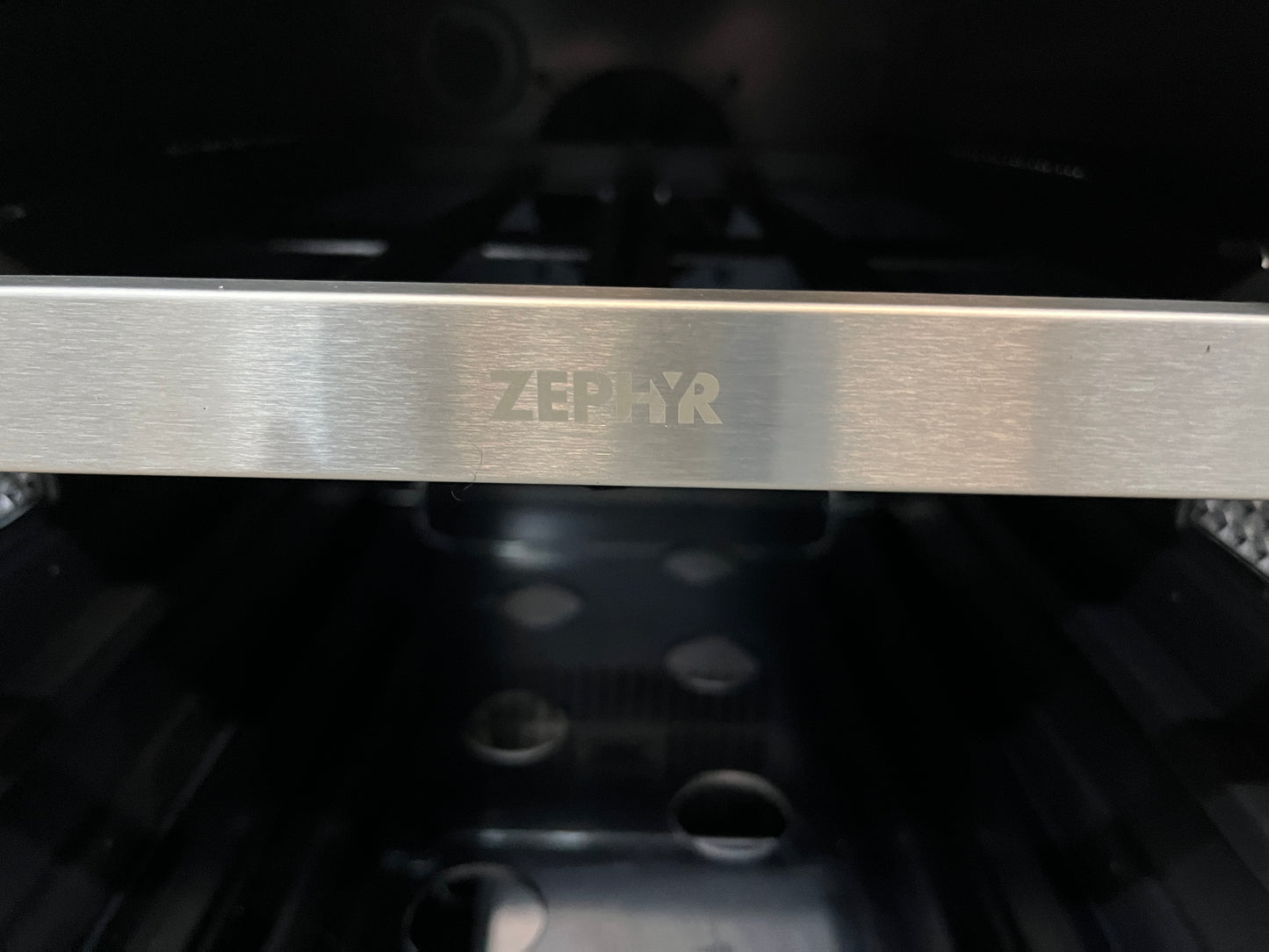 Zephyr PRB15C01BG 15 Inch Single Zone Beverage Cooler 3.4 Cu. Ft. (64 Can) Capacity, PreciseTemp, Full Extension Wood Racks, 3 Color LED Lighting, Under-Counter,369330