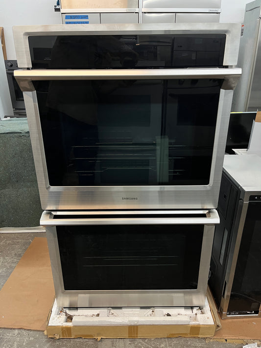 Samsung  NV51K6652DS 30 Inch Electric Double Wall Oven ,Steam Cook, Dual Convection, Rapid Preheat, Delay Bake, Electronic Touch Display, Wi-Fi Enabled Temperature Probe and Hybrid Self Clean, Stainless Steel, 369287