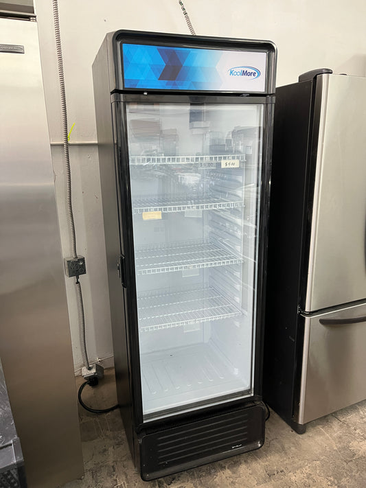 Koolmore  MDR1GD12C 24 Inch Freestanding Single Door Commercial Display Merchandiser Refrigerator with 12 cu.ft. Capacity, Automatic Defrost, Lock, and LED Illumination, 369367
