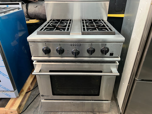 30 Inch GE Monogram Gas Range Dual Fuel, Convection Oven, Stainless Steel, 369159