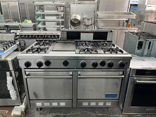 Viking VGR486GSS 48 Inch 6 Open Burner with Griddle All Gas Range in Stainless Steel , Used, 369403