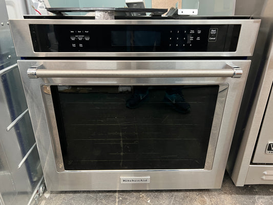 KitchenAid  KOSE500ESS 30 Inch Single Convection Electric Wall Oven with 5 cu. ft. Capacity, Even-Heat True Convection Oven, EasyConvect Conversion System, Self-Cleaning Cycle, FIT System Guarantee, and ADA compliant,Stainless Steel, 369247
