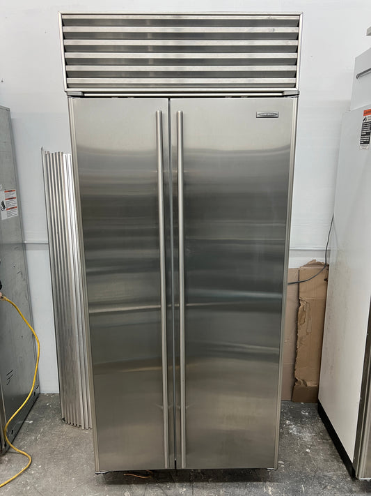 36 Inch Subzero Side By Side Stainless Steel Built in Refrigerator , w Ice Maker, 369328