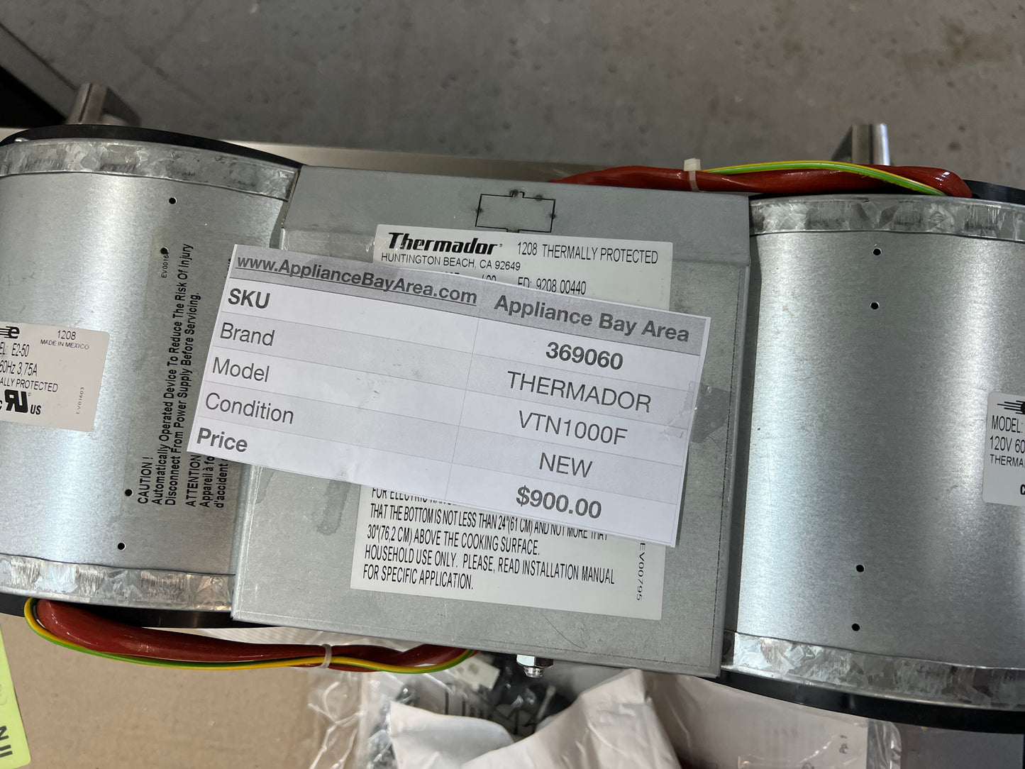 Thermador Masterpiece Series 1000 CFM Centrifugal Range Hood Blower VTN1000F 369060