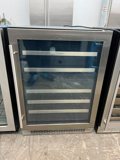 Zephyr PRESRV  PRW24C02BG 24 Inch Dual Zone Wine Cooler with 45 Bottle Capacity, PreciseTemp™, Active Cooling, Vibration Dampening, 5 Full-Extension Wood Racks, Dual-Pane Glass Door, 3-Color LED, Touch Controls, Sabbath Mode, and Star-K Certified , 369351