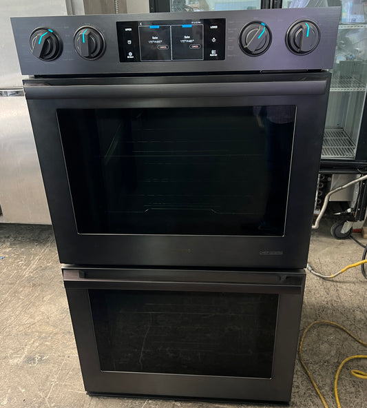 Samsung Chef Collection NV51M9770DM 30 Inch Electric Double Wall Oven Wi-Fi, Flex Duo , Steam Cook, Dual Convection,Soft Close Door, Child Safety Lock, Hybrid Self-Clean, Star K,Steam Bread Proofing, Matte Black Stainless Steel , 369404