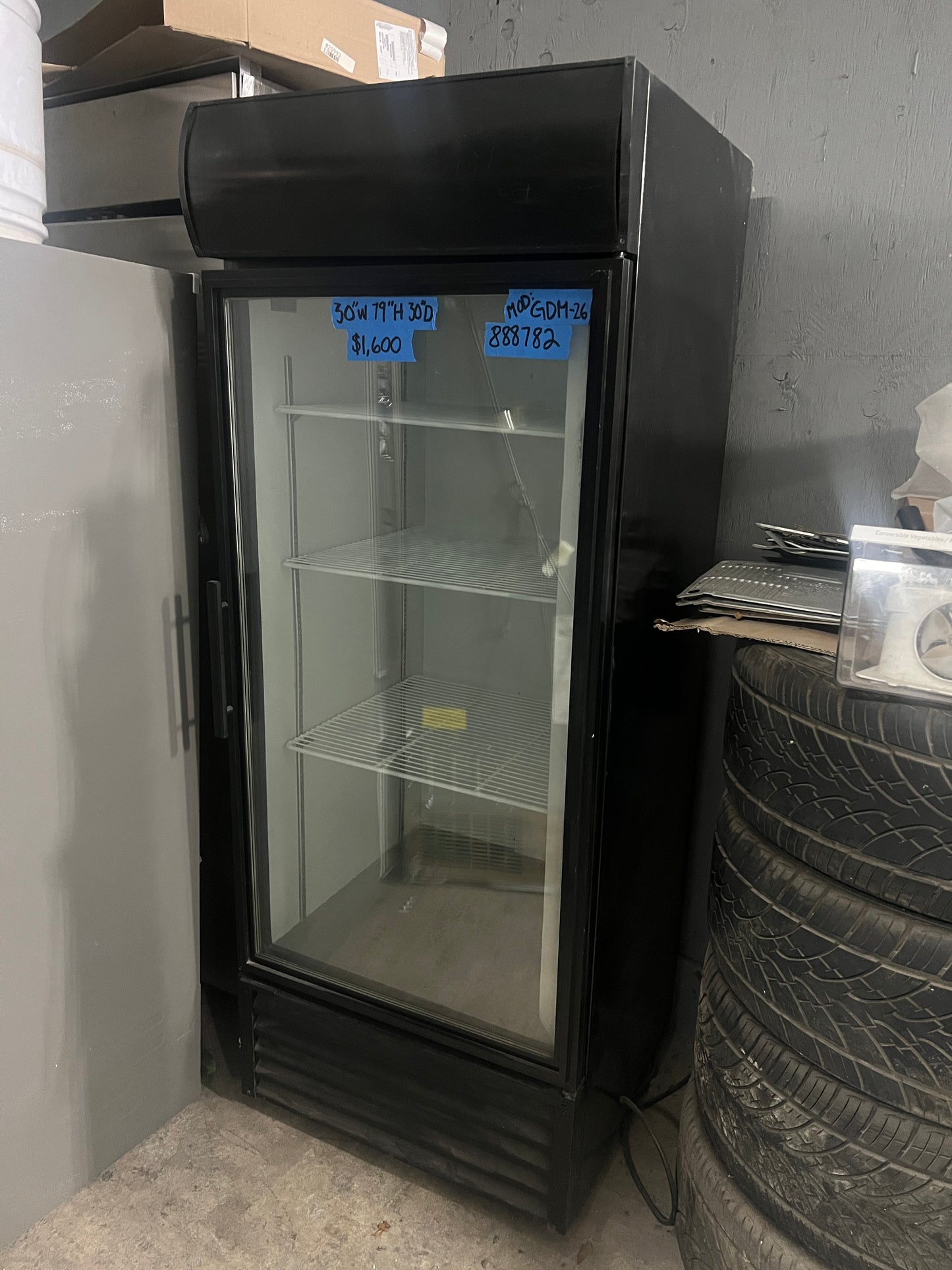 True 30 Inch GDM-26 Single Door See-Thru Glass Commercial Refrigerator,Black,Restaurant, 888782
