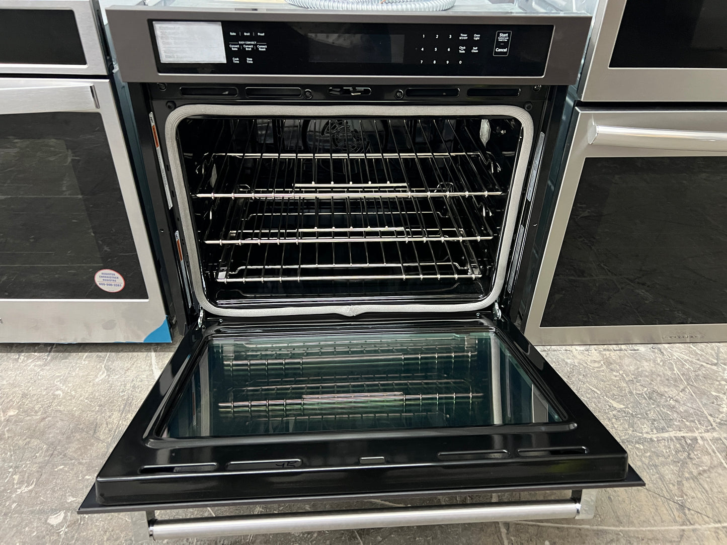 KitchenAid  KOSE500EBS 30 Inch Single Convection Electric Wall Oven 5 cu. ft., Even-Heat True Convection Oven, Self Clean, ADA Black Stainless Steel, PrintShield Finish, 369419