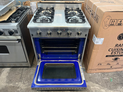 NXR 30 Inch Pro-Style All Gas Range 4 Sealed Burners, DRGB3001, Convection Oven,4.2. Cu. Ft.,Simmer Burner,16,500 BTU Infrared Broiler,Heavy Duty Cast-Iron Grates,Extra Large Oven Window,Towel-Bar Handle,Stainless Steel 369118