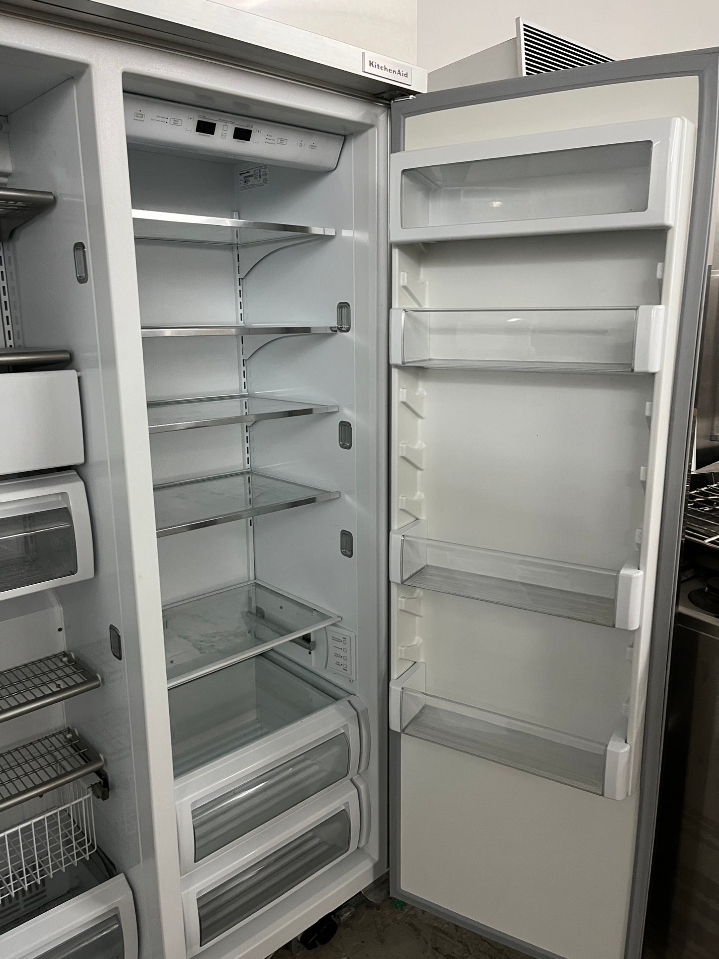 KitchenAid 42 Inch KBSN602ESS  Built In Side by Side Refrigerator in Stainless Steel, 369257
