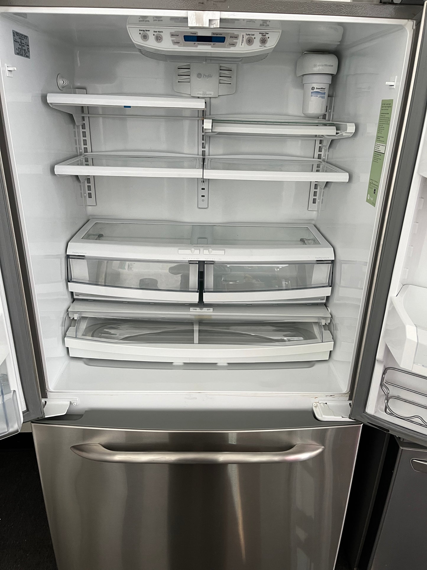 GE Profile  36 Inch PFCS1NFYSS 20.8 cu. ft. Counter-Depth French-Door Refrigerator  Energy Star, Internal Ice Maker With Water Filtration System: Stainless Steel, 369293