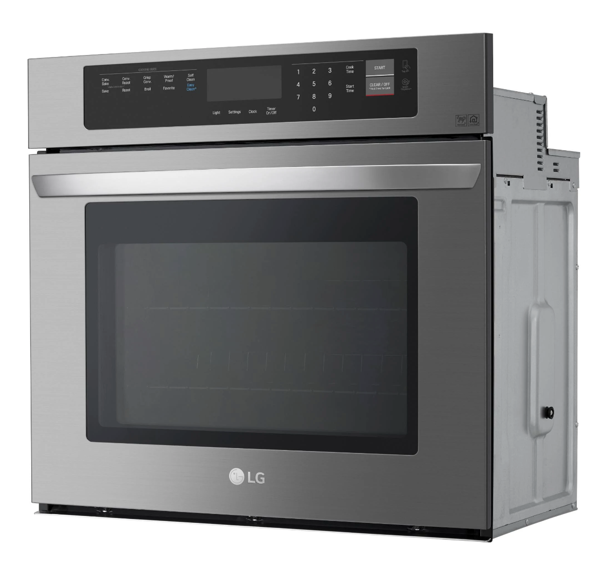 LG 30 Inch Single Electric Wall Oven LWS3063ST,Convection,Favorites EasyClean,4.7 Cu. Ft. Capacity,NFC Tag On Technology, 12 HR Automatic Shut-Off,Brilliant Blue Interior,Broiler Pan,Stainless Steel,New,888429