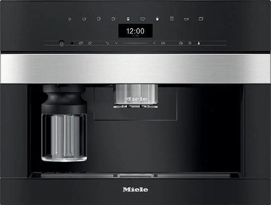 Miele DirectSensor Series  CVA6401 24 Inch Built-In Non-Plumbed Coffee System with DirectSensor Controls, Dual Dispensing Spouts, 10 User Profiles, Automatic Rinse/Cleaning Program and Integrated LED Lighting: Clean Touch Steel , 369466
