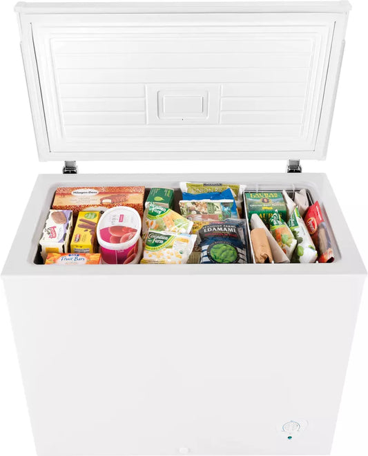 Frigidaire  FFFC09M1RW 44 Inch Chest Freezer with Manual Defrost Store-More Removable Basket Adjustable Temperature Control Power-On Indicator Light 8.7 cu ft.  WHITE NEW OPEN BOX 369537