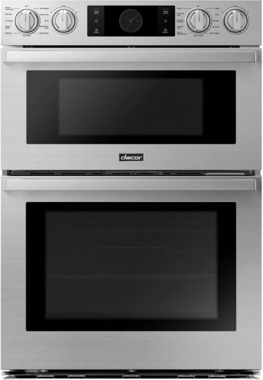 Dacor Transitional  DOC30P977DS 30 Inch Combination Electric Wall Oven 7.0 Cu. Ft., Four-Part Pure Convection Oven, Steam-Assist Oven, Convection Microwave, Self Clean, SmartThings Capability, Sense Cook, Instant Heat, Sabbath, 369421