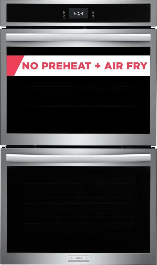 Frigidaire Gallery Series  GCWD3067AF 30 Inch Double Electric Wall Oven , Air Fry, 10.6 Cu.Ft. Capacity, Total Convection, Self Clean, No Pre Heat, Steam Bake, Temperature Probe, Glide Rack,Control Lock, Star-K,Stainless Steel , 369440