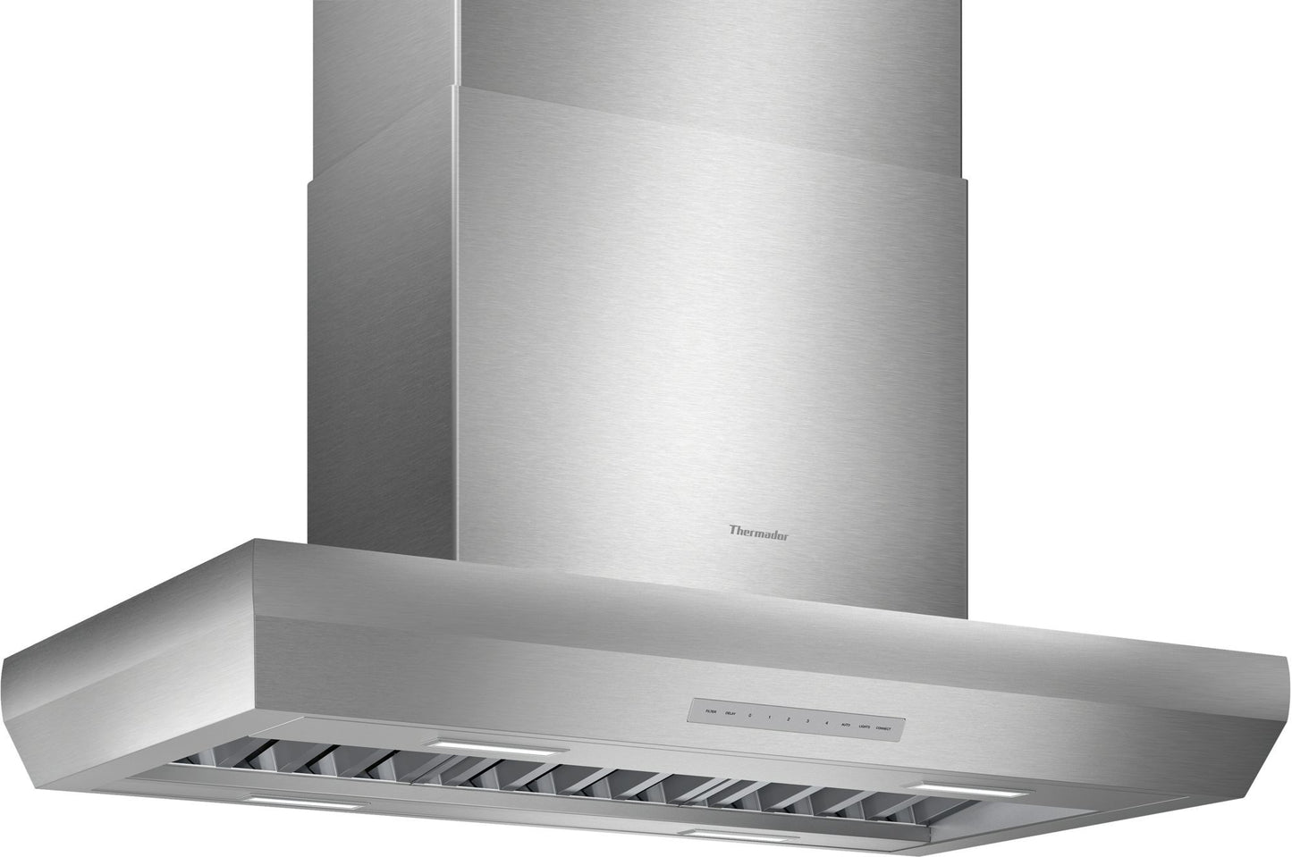 Thermador Professional  HPIN42WS 42 Inch Island Mount Smart Range Hood 4-Speed, Blower Sold Separately, Touch Control, LED Lighting, Baffle Filter, and Powerfully Quiet System, 777141