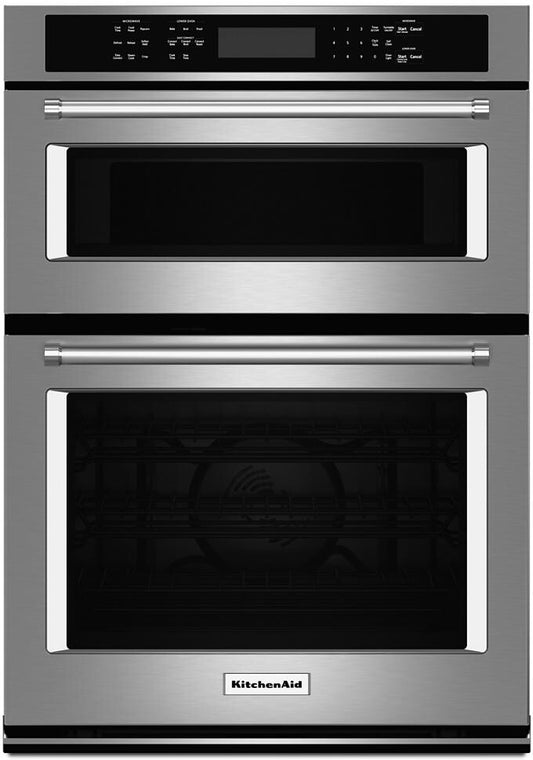 KitchenAid  KOCE500ESS 30 Inch Microwave and Wall Oven Combo , Self-Clean Oven, EasyConvect™ Conversion System, Crispwave™ Microwave Technology, Temperature Probe, and FIT System Guarantee: Stainless Steel, 999536