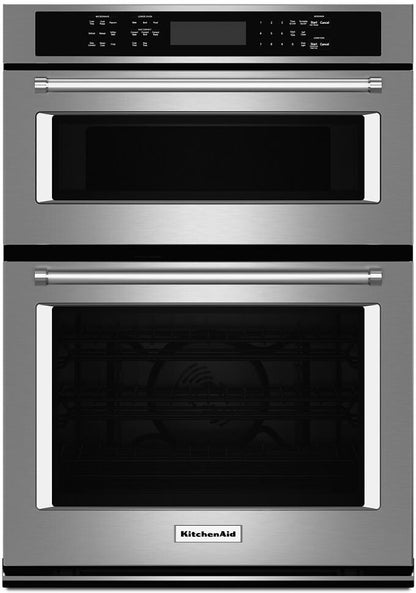 KitchenAid  KOCE500ESS 30 Inch Microwave and Wall Oven Combo , Self-Clean Oven, EasyConvect Conversion System, Crispwave Microwave Technology, Temperature Probe, Stainless Steel, 999536