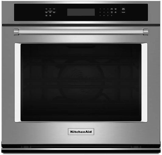KitchenAid  KOSE500ESS 30 Inch Single Convection Electric Wall Oven 5 cu. ft., Even-Heat True Convection Oven, EasyConvect Conversion System, Self-Cleaning Cycle, FIT System Guarantee, and ADA compliant,Stainless Steel, 369247