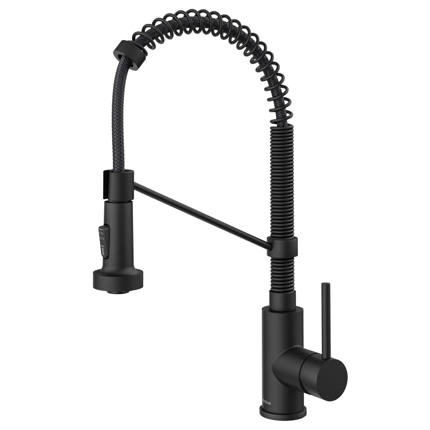 Kraus Bolden Series  KPF1610MB Single Handle Pull Down Commercial Kitchen Faucet 1.8 GPM Flow Rate, Reach Technology, 2-Function Faucet, High-Arc 180 Swivel Spout, Lead-Free Braided Nylon Waterway, ADA Complaint,Matte Black, 369281
