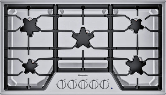 Thermador Masterpiece Series  SGSX365TS 36 Inch Gas Cooktop 5 Sealed Burners, Patented Star Burnes, Extra Low Select Burner, Electronic Re-Ignition, Star-K Stainless Steel NEW Open Box 369590