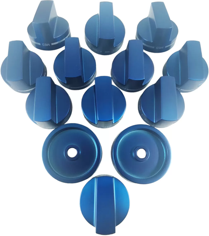 PARKB48DHY Thermador Blue Knob Set 11 Knobs and 2 Knob Bases , For 48 Inch Range Thermador 369087