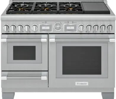 Thermador  PRD48WISGU 48 Inch Dual Fuel Range 6 Sealed Burners, Self-Clean, and Multi-Zone Liberty Induction Module, Stainless Steel , 369353