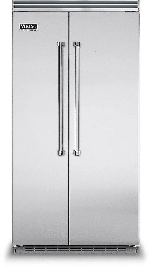 Viking 5 Series  VCSB5423SS 42 Inch Counter Depth Built-In Side by Side Refrigerator 25.32 Cu. Ft ProChill Temperature Management, New Spill proof Plus  Shelves, Plasma cluster Ion Air Purifier, ENERGY STAR,Stainless Steel New Open Box 369452