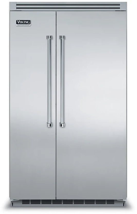 Viking 5 Series VCSB5483SS 48 Inch Counter Depth Built-In Side by Side Refrigerator with 29.05 Cu. Ft. Total Capacity, ProChill™ Temperature Management, New Spillproof Plus Shelves, Plasma cluster Ion Air Purifier, Stainless Steel , 369467