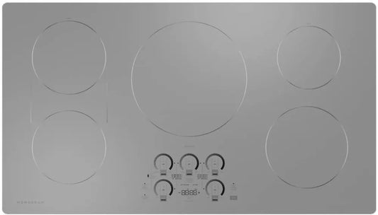 GE Monogram  ZHU36RSTSS 36 Inch Smart Induction Cooktop with 5 Cooking Zones, Pan Presence Sensor, Melt Setting, Control Lock and Wi-Fi Connect: Silver , 369470
