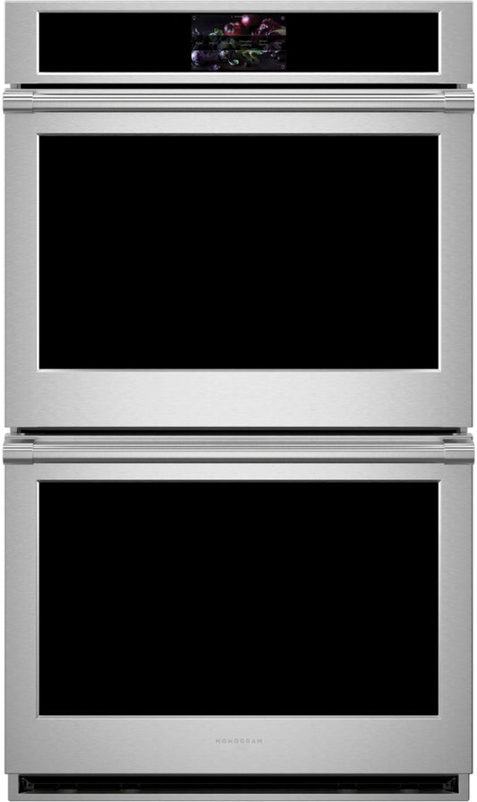 GE Monogram  ZTD90DPSNSS 30 Inch Double Convection Smart Electric Wall Oven 10 Cu. Ft. Total Capacity, True European Convection, Self-Clean, Steam Clean Option, Sabbath, Proof Mode, Warm Mode, UL, Stainless Steel, 369236
