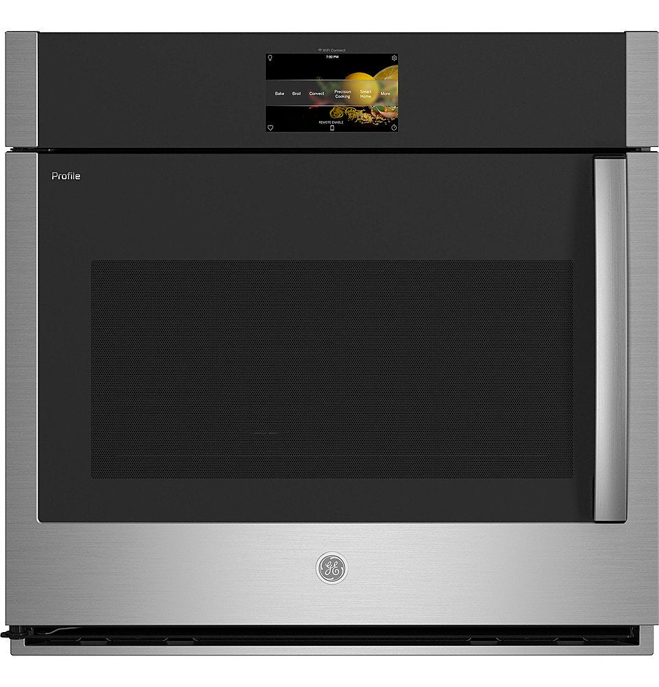 GE Profile 30 Inch Built in Smart Single Electric Convection Wall Oven PTS700LSNSS Left Hand Side Swing Door Stainless Steel,Steam Clean,Steam,New,Air Fry,369013