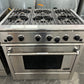 DCS Fisher Paykel 36" 6-Burner Gas Range, Stove Stainless Steel 444158
