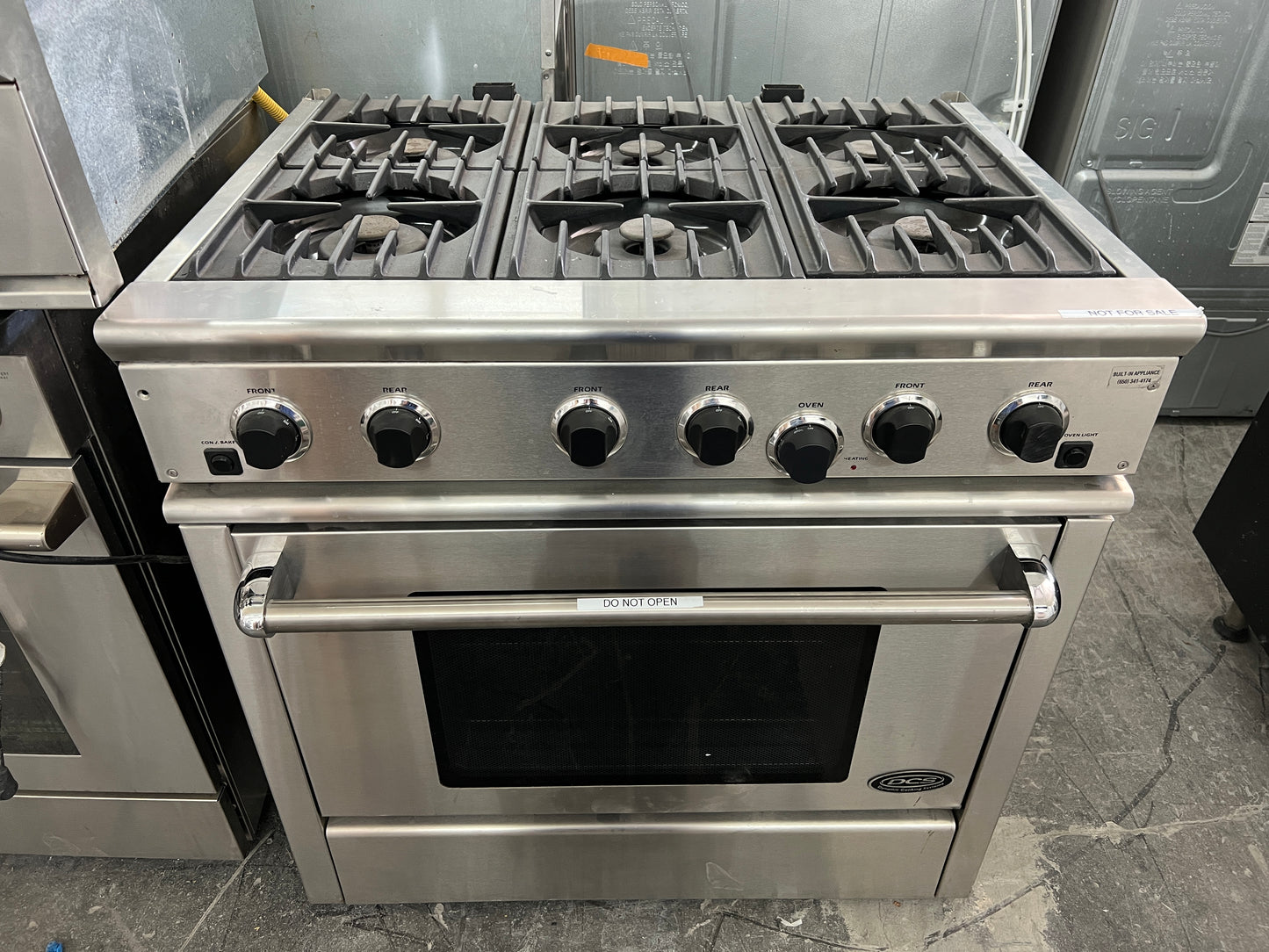 DCS Fisher Paykel 36" 6-Burner Gas Range, Stove Stainless Steel 444158
